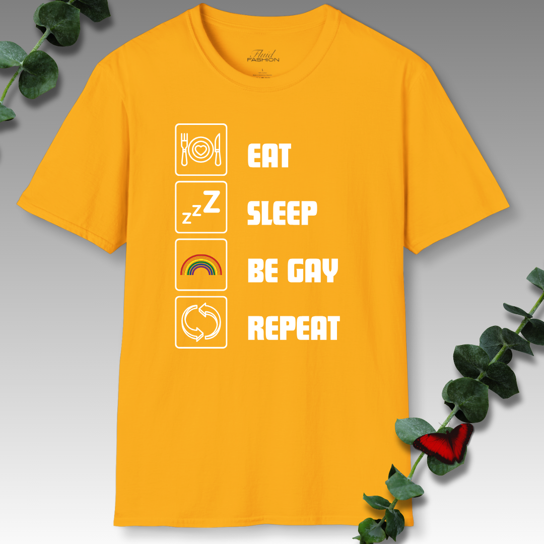 Eat Sleep Be Gay Repeat T-Shirt