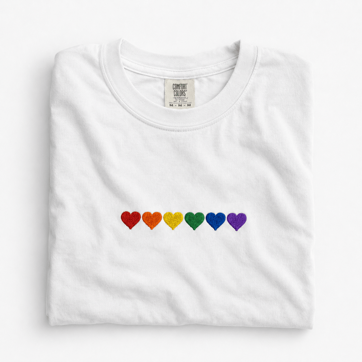 Gay Embroidered Hearts T-Shirt